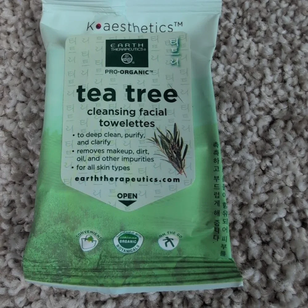 Koaesthetics Earth Therapeutics Tea Tree Cleansing Facial‎ Towelettes